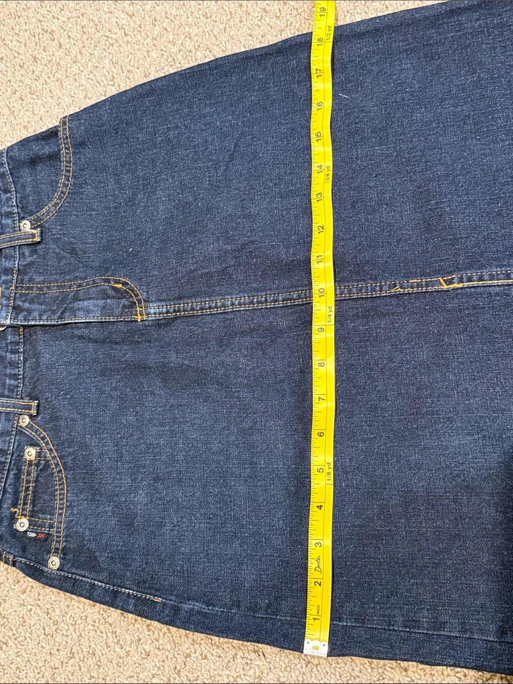 Vintage Dark Wash Denim Maxi Skirt